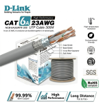 D-Link Cat6A 23AWG NCB-6AUGRYR-305 I Best Premium Enterprise-Grade Structured Indoor Cable - Image 2