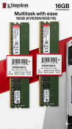 Kingston 16GB DDR4 DIMM 2666 KVR26N19S8/16 | Best Upgradable RAM - Image 2