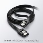 Haysenser SATA 3.0 Data Cable 50cm – Best High-Speed Flat Design 7-Pin SATA Black Cable - Image 2