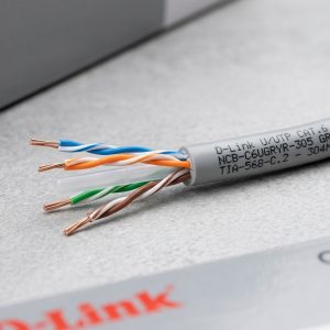 D-Link NCB-C6UGRYR-305 Cat6 23AWG UTP cable with 305m length, solid bare copper and 250MHz performance for reliable LAN cabling in Qatar.